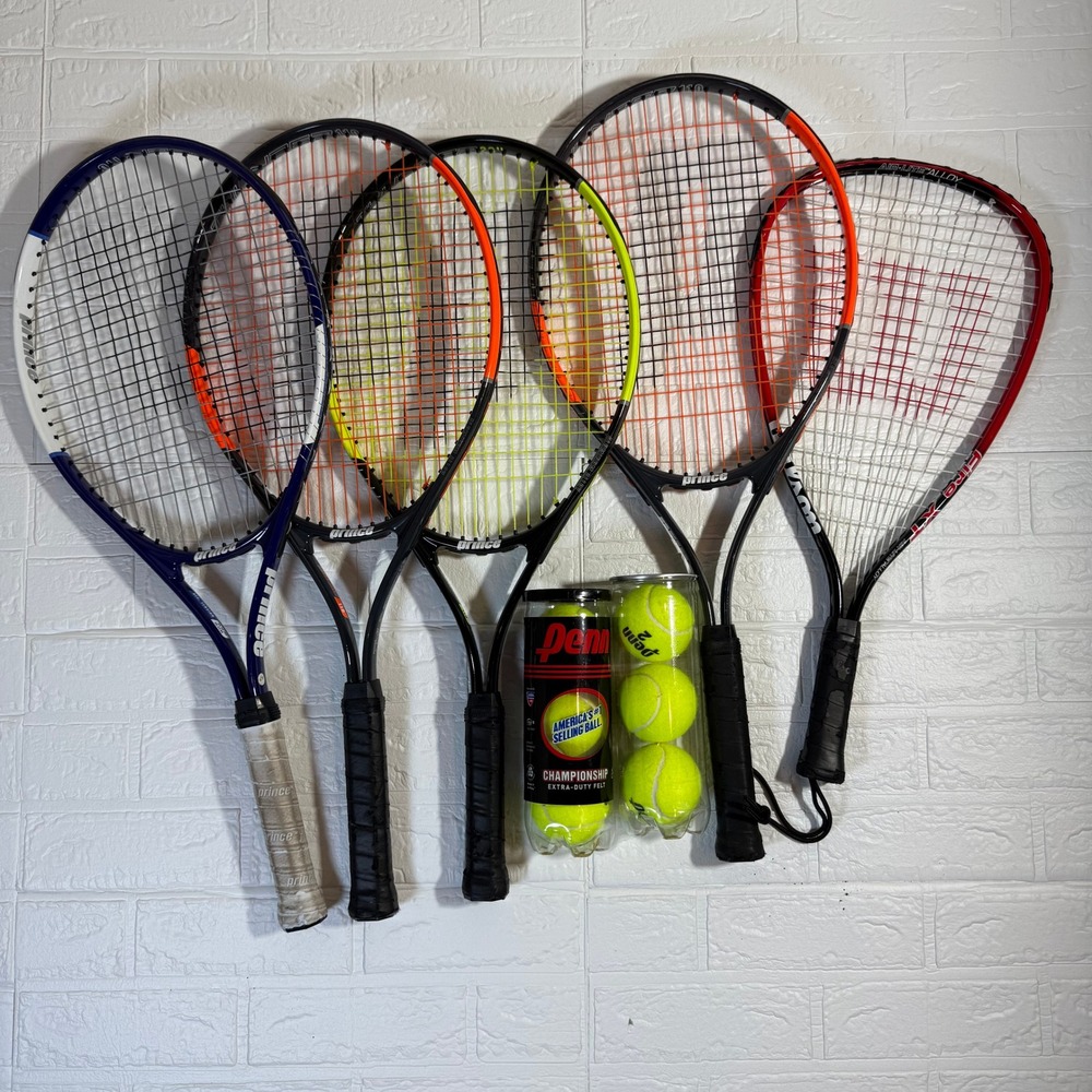 Prince Tennis Racquets Penn Balls Set Unisex OS Multicolor Sports Bundle